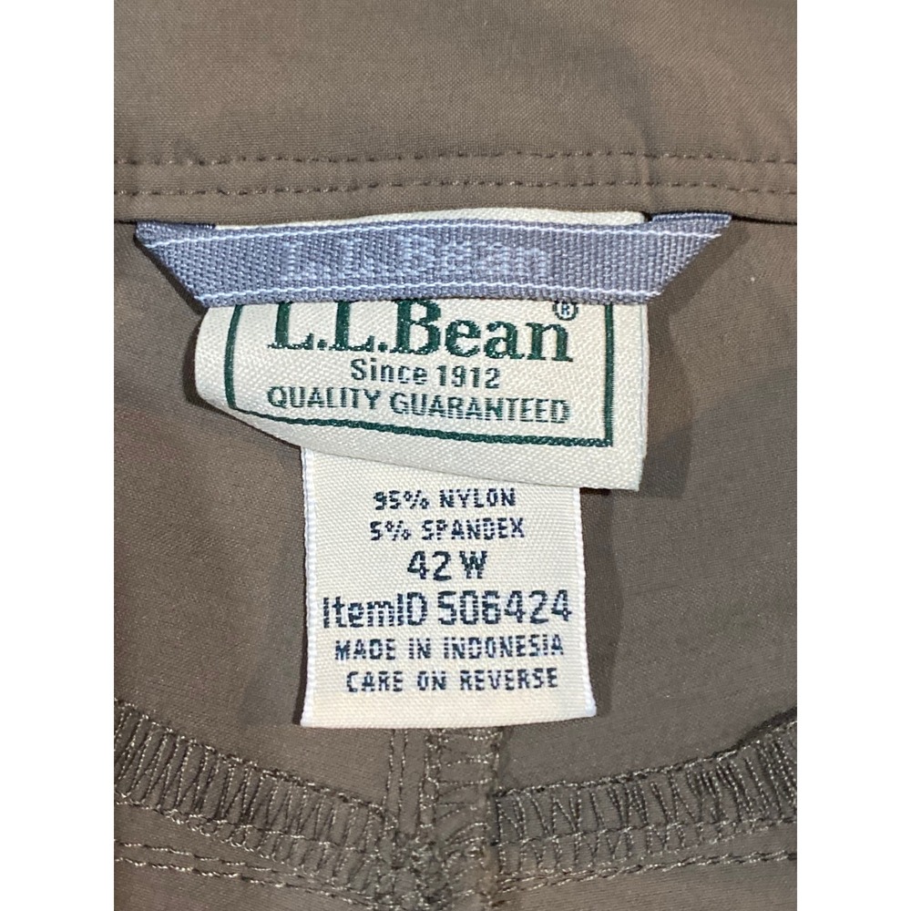 LL Bean Cresta Hiking Shorts Mens 42W Dark Cinder Brown UPF 50+ Nylon 506424 NWT - Picture 6 of 9
